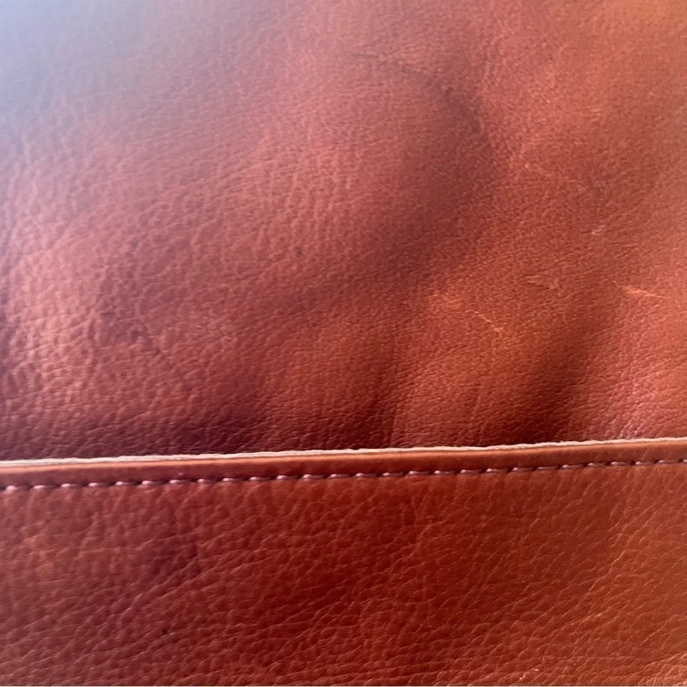 MARGOT New York Pinking Hobo Leather Brown Bag Purse